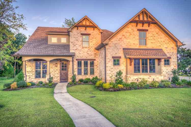 Exterior front of a simple American house