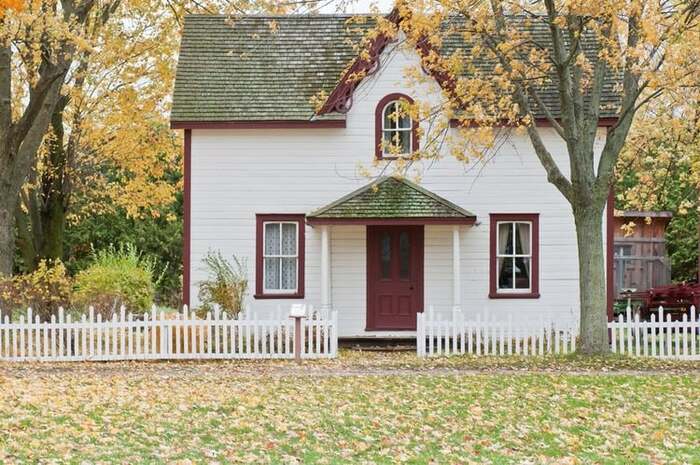 Exterior front of a basic American home