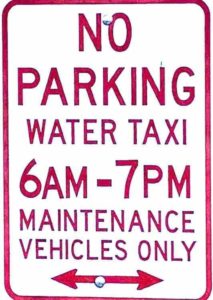 no parking water taxi