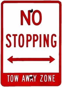 no stopping tow away zone