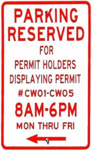 parking reserved for permit holders
