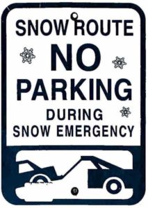 snow route no parking