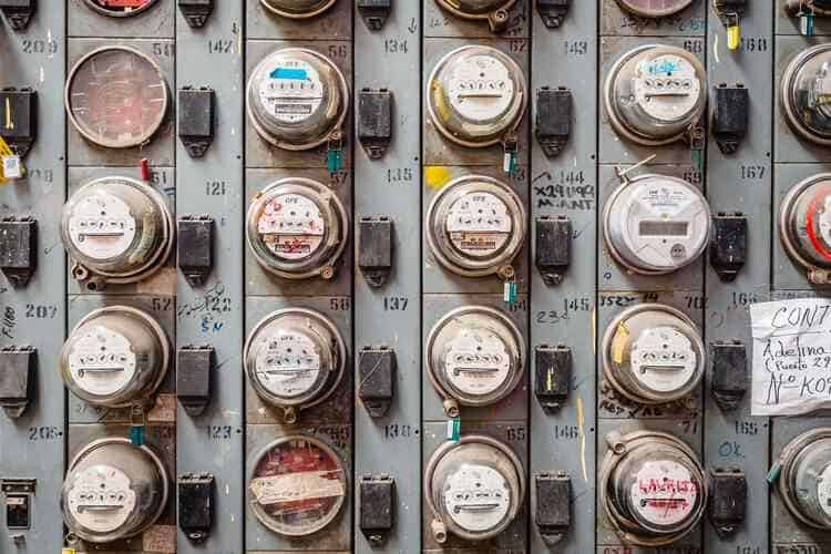 Electric meters at the bottom of a Glen Burnie apartment complex