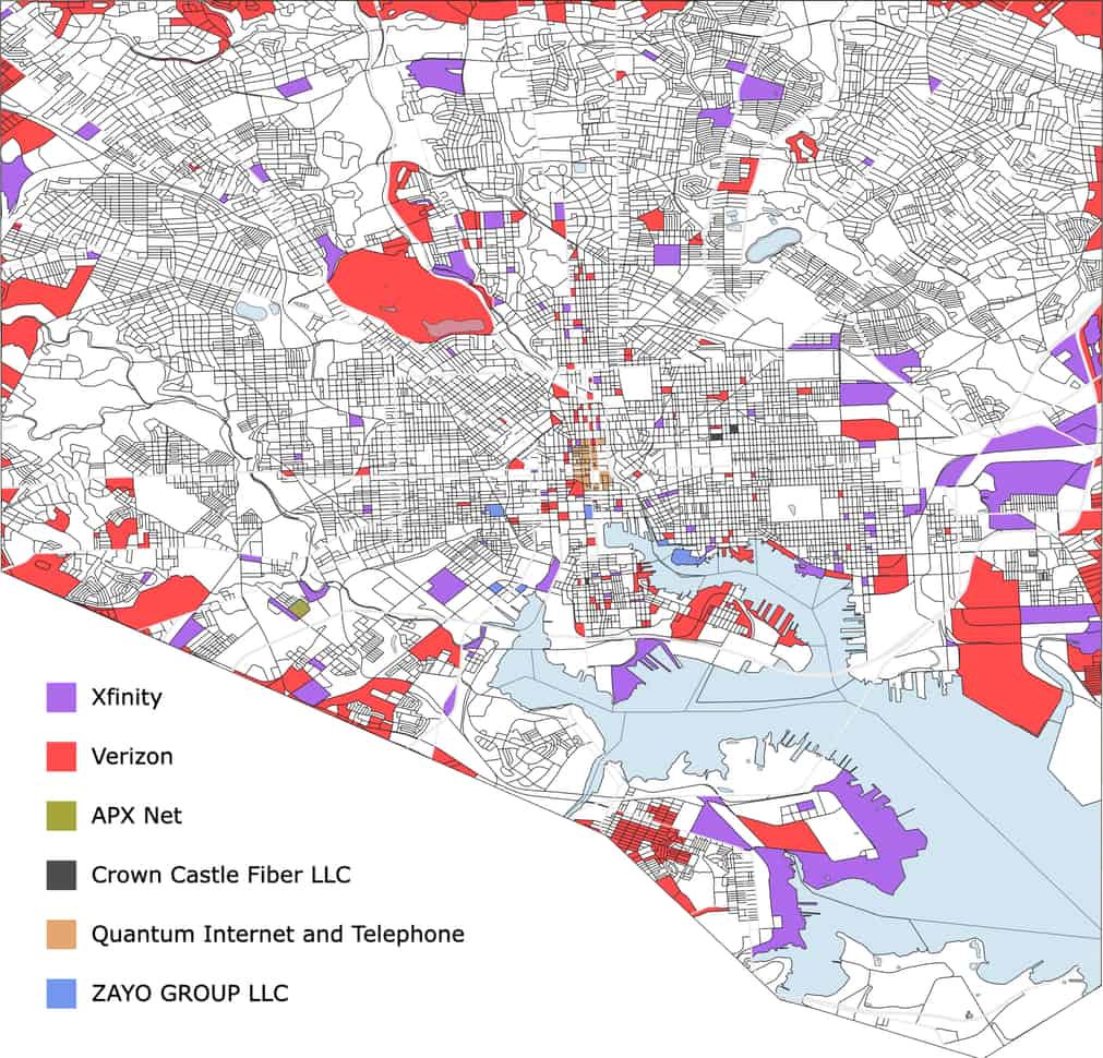 baltimore city wifi provider map fiber