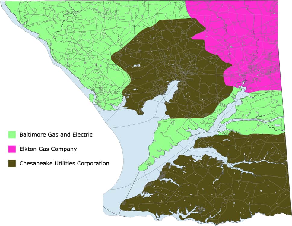 cecil county utility provider map gas